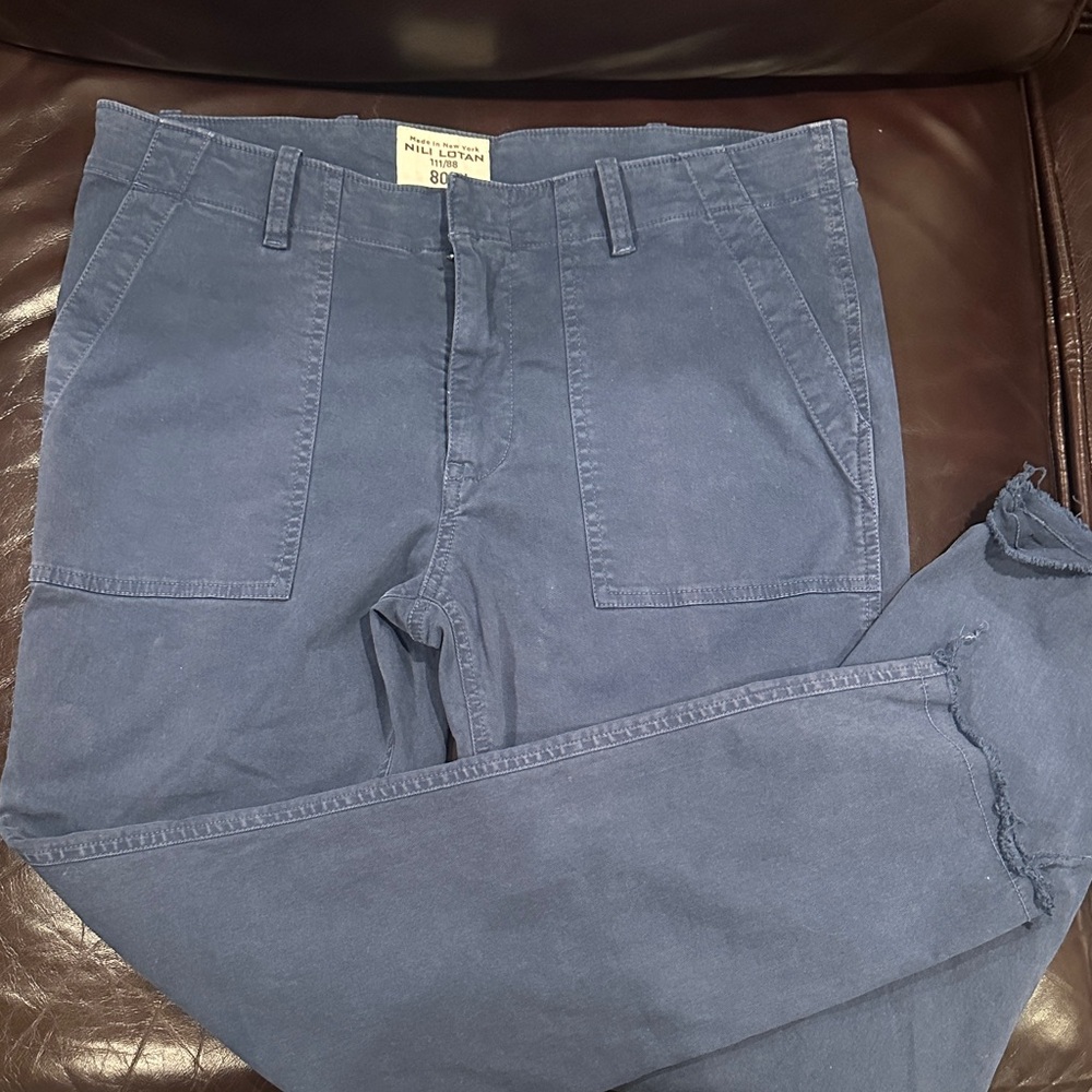 Nili Lotan Slate Blue Ankle Pants